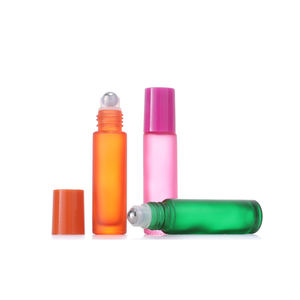 Botellas de Perfume de Vidrio Esmerilado de 10 ml con Rodillo de Acero Inoxidable para Aceites Esenciales, Impresión Serigráfica en Plástico - Product Image 4