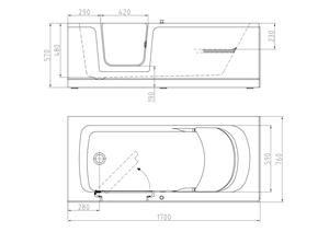 Cho người già và người tàn tật với cửa đi bộ trong bồn tắm nhà máy bán hàng nóng thiết kế mới một người Whirlpool massage đi bộ trong bồn tắm - Product Image 3