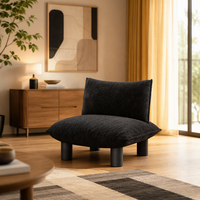 Fauteuil lounge individuel de style vintage, structure en bois, pieds en métal, canapé en tissu, mobilier de maison, salon, balcon, esthétique haut de gamme, café