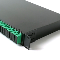 ZG Tech Penyedia Layanan Internet Rak Standar Ukuran 19'' untuk Pemasangan di Rak 1x64 50/50 Optic PLC Splitter SC/APC Hitam G657A1 Serat Longgar