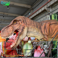 Modèle de tête de dinosaure T-Rex animatronique de grande taille Gecai Animatronic Dinosaur Factory pour projet d'aire de spectacle