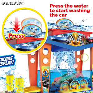 Estacionamiento de Juguete con Pista y Lavadero de Autos para Niños con 2 Autos de Aleación - Product Image 3