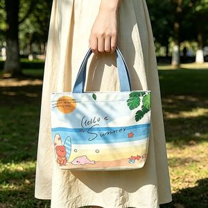 Bolsa de Lona Pequeña con Cierre de Cremallera, Diseño Reforzado, Logotipo Personalizado Disponible, Tamaño 27x22x6, Patrón de Dibujos Animados - Product Image 3