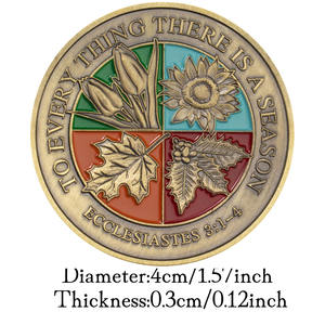 Moneta di stagione per <span class=keywords><strong>ogni</strong></span> <span class=keywords><strong>cosa</strong></span> c' è una moneta ricordo di una stagione di rame placcato collezione arte moneta commemorativa - Product Image 3