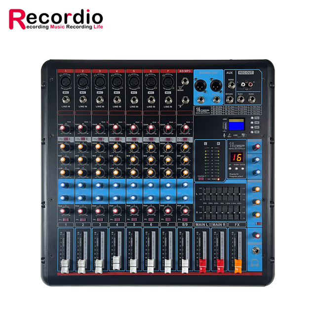 GAX-880 Professional 8-channel Mixing Console with 600W*2 Power Amplifier Audio Mixer Suitable for Stage Party Recording Studio