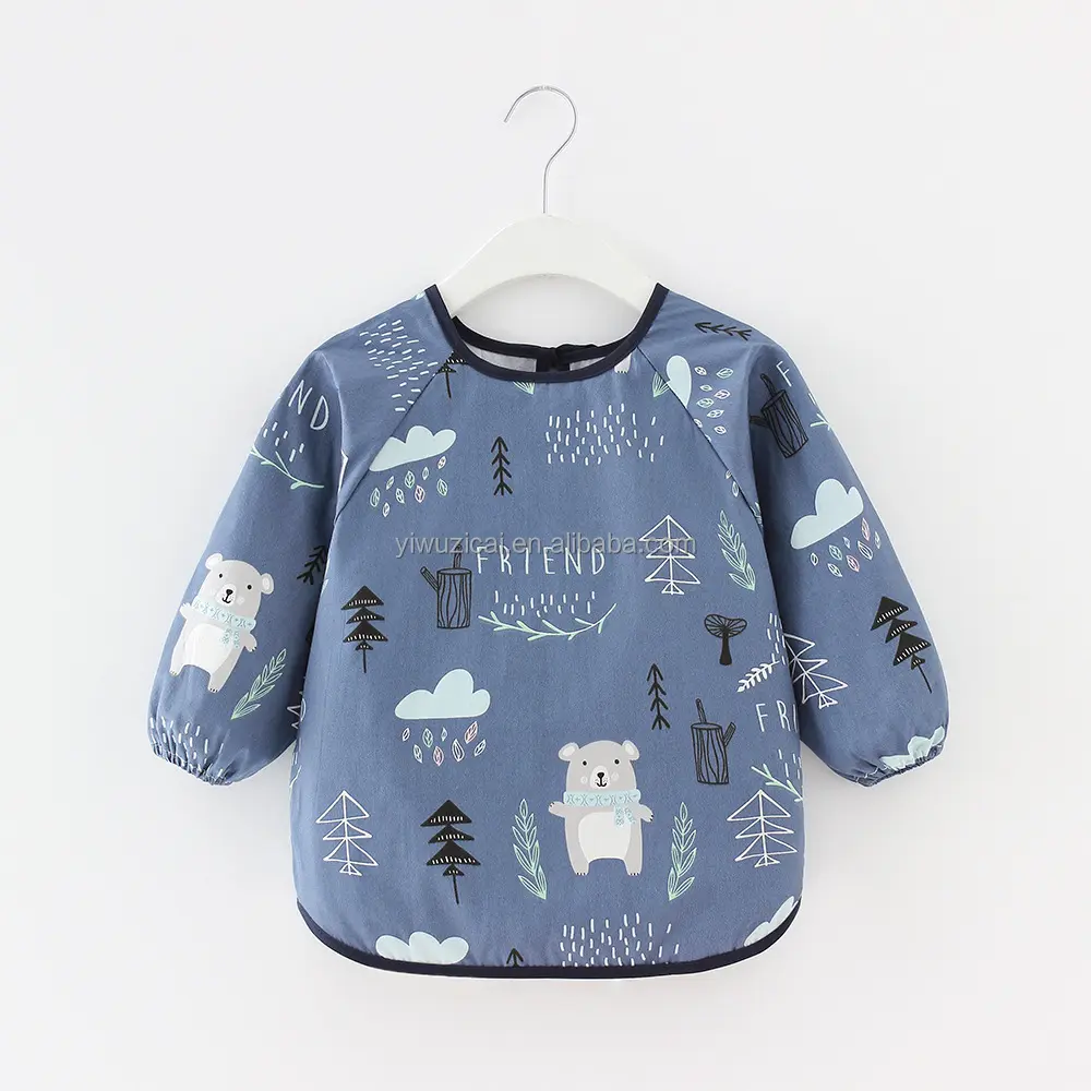 Super Soft Wash Fairly Well Keeping Baby Clothes Dry Waterproof Long Sleeve Baby Bib children long-sleeved pocket Bibs