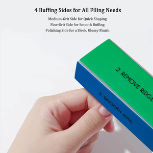 Bloque de pulido de cuatro lados color arena fina, tipo tofu, lavable, esponja pulidora de 4 vías, pulidor de uñas, grano 100-4000, personalizable - Product Image 2