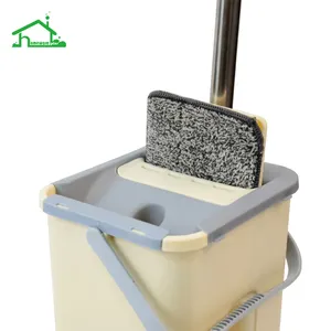 2022 new type superfine fiber stainless steel rod scraper flat mop with dirt cleaning and separation small size bucket