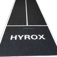 Schwarzer Sprint-Track Fitness Kunstrasen-Teppichbelag Langlebiger Hyrox-Rasen mit Individuellem Logo Schlittenrasen 2m x 16,1m / 4m x 16,1m