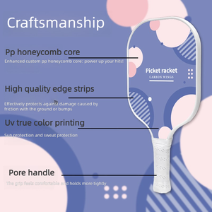 Pala <span class=keywords><strong>de</strong></span> Pickleball Personalizable con Logotipo, Sólida, Duradera, Moderna, Ligera, con Núcleo <span class=keywords><strong>de</strong></span> Panal <span class=keywords><strong>de</strong></span> Abeja y <span class=keywords><strong>Fibra</strong></span> <span class=keywords><strong>de</strong></span> <span class=keywords><strong>Vidrio</strong></span>, para Principiantes, Entretenimiento Infantil - Product Image 4