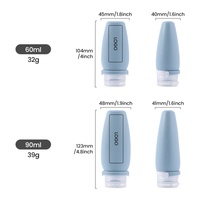 Kit de shampoing de voyage portable 4 en 1 Kit de bouteilles rechargeables en silicone avec sac pour lotion et liquide