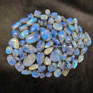 Natural Rainbow Moonstone Cabochon Mixed Shape Lot 20x25-90x50mm Bulk Gemstone Supplier Manufacturer India - Product Image 5