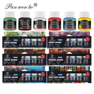 Panwenbo 6 màu vải sơn 25ml không độc hại màu sơn thiết lập đầy màu sắc vải sơn thiết lập cho quần áo - Product Image 6