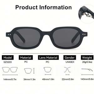 Lunettes de soleil carrées vintage colorées personnalisées avec logo 2025, verres dégradés UV400, petite monture ovale pour hommes et femmes - Product Image 4