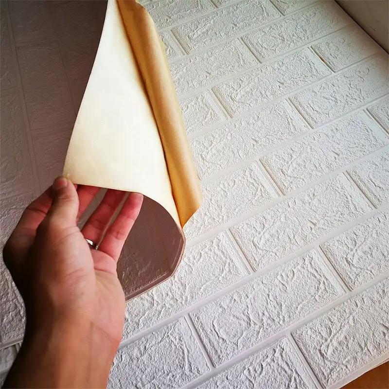 Forte autoadesivo piastrelle da parete schiuma mattone 3d carta da parati pareti decorazione della casa all'ingrosso carta da parati di colore caldo T1088-1