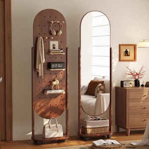 Espejo Arqueado de Cuerpo Entero Moderno para Decoración del Hogar, con Estante de Almacenamiento Multifuncional, Espejo Decorativo DIY, Artículos para el Hogar - Product Image 1