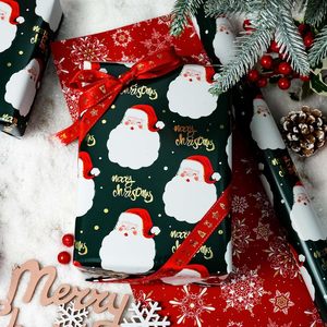 MAYPLUSS Christmas <b>Wrapping</b> <b>Paper</b> 17in X 33ft Green Santa Claus Gold Merry Christmas Art <b>Paper</b> Gift Wrap - Product Image 2