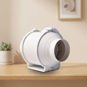 Ventilateur de gaine à flux incliné silencieux, flexible et économe en énergie pour cuisine, serre de culture, salle de bain, avec régulation de vitesse et design moderne - Product Image 1