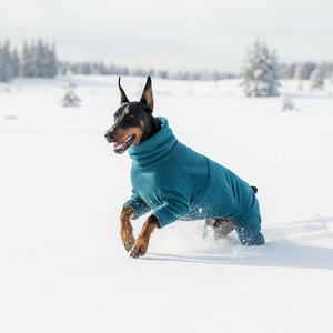 उच्च कॉलर विंडप्रूफ कपास कुत्ते पसीना जूते सर्दियों के गर्म पर्यावरण अनुकूल ऊन लाइन वाले कुत्ते कपड़े सभी कुत्ते समायोज्य बकसुआ वापस - Product Image 6