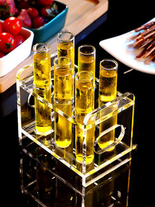 แก้วช็อตทรงหลอดใสขนาด 1 ออนซ์ แก้วช็อต<span class=keywords><strong>เหล้า</strong></span>สีขนาดเล็ก ชุดแก้วช็อตทรงหลอดพร้อมถาดพลาสติก - Product Image 5