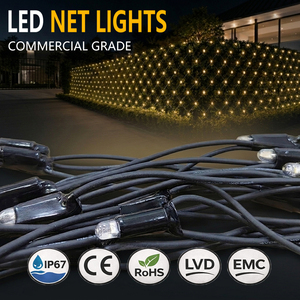 Lumières <span class=keywords><strong>LED</strong></span> en filet IP67 pour extérieur, jardin, H03RN-F, câble en caoutchouc connectable, blanc chaud, pour arbustes, qualité commerciale, CE RoHS - Product Image 1