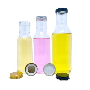 Botella de Vidrio Transparente de 8oz 12oz 16oz con Tapa de Aluminio y Plástico Hermética para Jugos y Bebidas Alcohólicas - Product Image 2