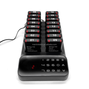 Restaurant Kitchen Pager <span class=keywords><strong>Wireless</strong></span> <span class=keywords><strong>Call</strong></span> System Wiederauf ladbarer Vibrations summer Wasserdichtes Langstrecken-Warteschlangen gerät für Food Truck - Product Image 1