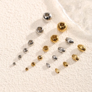 Diamond Cut Round <b>Beads</b> | 18K PVD Gold Plated Stainless Steel Faceted Loose Spacer <b>Beads</b> for DIY <b>Bracelet</b> Necklace <b>Making</b> - Product Image 6