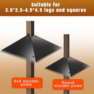 Металлические шипы-отпугиватели для деревянных столбов 4x4, черные, квадратные, для защиты от сquirrels, для уличных кормушек для птиц - Product Image 6