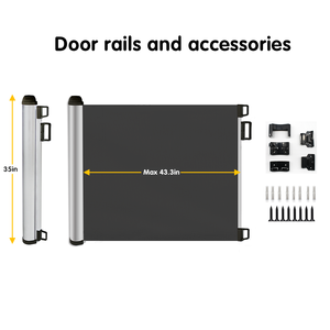 Barrière <span class=keywords><strong>de</strong></span> sécurité rétractable Prodigy pour enfants, durable, en aluminium+ABS+PVC, pour escaliers, 0-12 mois, 1-2 ans, multifonction - Product Image 3