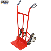 Chariot de manutention industriel pour escaliers, capacité de charge 550 lb, roues triples solides de 6 pouces, revêtement en poudre rouge, chariot de transport d'appareils 1140*480*600mm