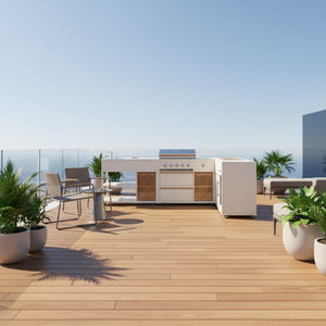VIVACE LIFESTYLE Nouveau modèle de barbecue à gaz moderne pour extérieur, en acier inoxydable thermolaqué, 5 brûleurs, sécurité des flammes sur table - Product Image 4