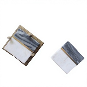 Top Quality 10 cm Square Shape Natural Stone <b>Coasters</b> Creative Design Brass Inlay <b>Marble</b> <b>Coasters</b> For Drinks Tableware <b>Coasters</b> - Product Image 1