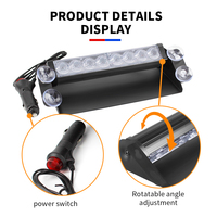 Neue HJ 8 LED 12V Auto-LKW-Notfallblinkleuchte Armaturenbrett-Stroboskop-Warnleuchte Tagfahrblinkleuchten