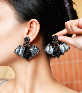 Halloween Stud Spider Kürbis Ghost Bat Web Schädel Tropfen Ohrringe - Product Image 1