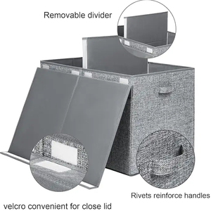 Vải lưu trữ <span class=keywords><strong>Box</strong></span> với có thể tháo rời nắp và Divider tiết kiệm không gian tổ chức cho quần áo chăn đồ chơi cho tủ quần áo sử dụng - Product Image 4