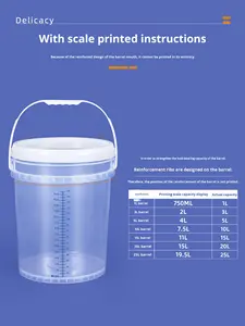 Mezun su ölçüm kova tıbbi dezenfeksiyon şeffaf plastik hava geçirmez kapak 24-Hour idrar proteini kantitatif 5L - Product Image 4