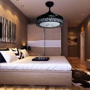 1stshine Hogar <span class=keywords><strong>Moderno</strong></span> decorativo sala de estar 42 pulgadas de moda bluetooth música ventilador de techo con hojas ocultas - Product Image 5