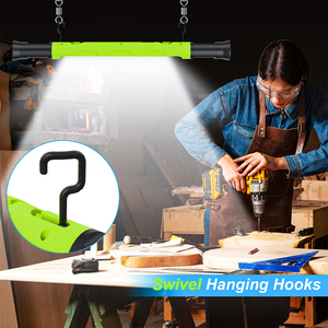 Lampe de travail magnétique COB rechargeable 5000 mAh à lumière du jour, bande lumineuse avec base rotative à 360° et crochet pour atelier, <span class=keywords><strong>garage</strong></span> et réparation d'urgence - Product Image 4