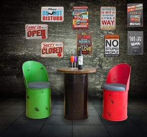 Insegna di latta in metallo rustico di alta qualità "nessuna persona stupida oltre questo punto" - Product Image 5