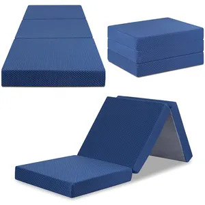 OEM三折客人床垫矫形三层折叠记忆泡沫折叠可折叠床垫