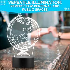 ไฟกลางคืน LED RGB แบบขายส่ง ฐานอะคริลิคสีดำ 3 มิติ พร้อมสาย USB รีโมทคอนโทรล ชาร์จไฟได้ เหมาะสำหรับห้องนอน - Product Image 2