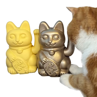 Statue de chat porte-bonheur écologique 2025, couleur personnalisable, en plastique, design Feng Shui, décoration d'intérieur