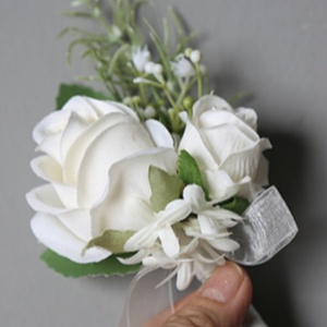 Flor de Muñeca <span class=keywords><strong>para</strong></span> Novia, Hortensia Artificial, Ramillete <span class=keywords><strong>para</strong></span> Novio, Realista, Hecho a Mano, de Rayón, Decoración <span class=keywords><strong>para</strong></span> Celebración de Bodas - Product Image 4