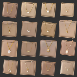 Collana Versatile a Doppio Filo con Personalità, Perle Irregolari Geometriche e Perline Dorate, Gioiello Delicato ed Elegante da Donna - Product Image 1