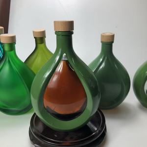 Dapat disesuaikan 500ml 1000ml botol kaca jus minuman Yogurt susu kopi hijau minyak zaitun Cola gabus penyegelan bentuk datar stoples minyak - Product Image 2