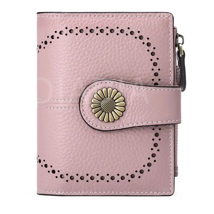 Fermeture éclair petite poche à monnaie femmes portefeuille sac en cuir de haute qualité populaire porte-cartes à deux volets portefeuille pour femmes mode