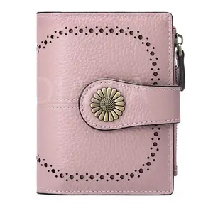Fermeture éclair petite poche à monnaie femmes portefeuille sac en cuir de haute qualité populaire porte-cartes à deux volets portefeuille pour femmes mode