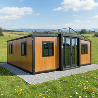 Maison modulaire pliable 20 pieds 40 pieds Maison préfabriquée mobile 2 chambres Maison de conteneur extensible de luxe Panneau sandwich Bureau