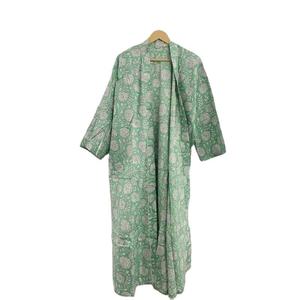 Robes de demoiselles d'honneur 100% coton, vintage, grande taille, style bohème hippie, imprimé floral, kimono élégant, peignoir d'été, vêtements de nuit faits à la main - Product Image 6